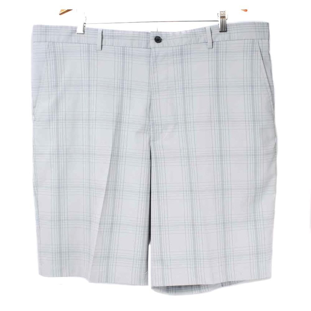 🍍 SLAZENGER Mens Blue-Gray Plaid Athletic Active Shorts